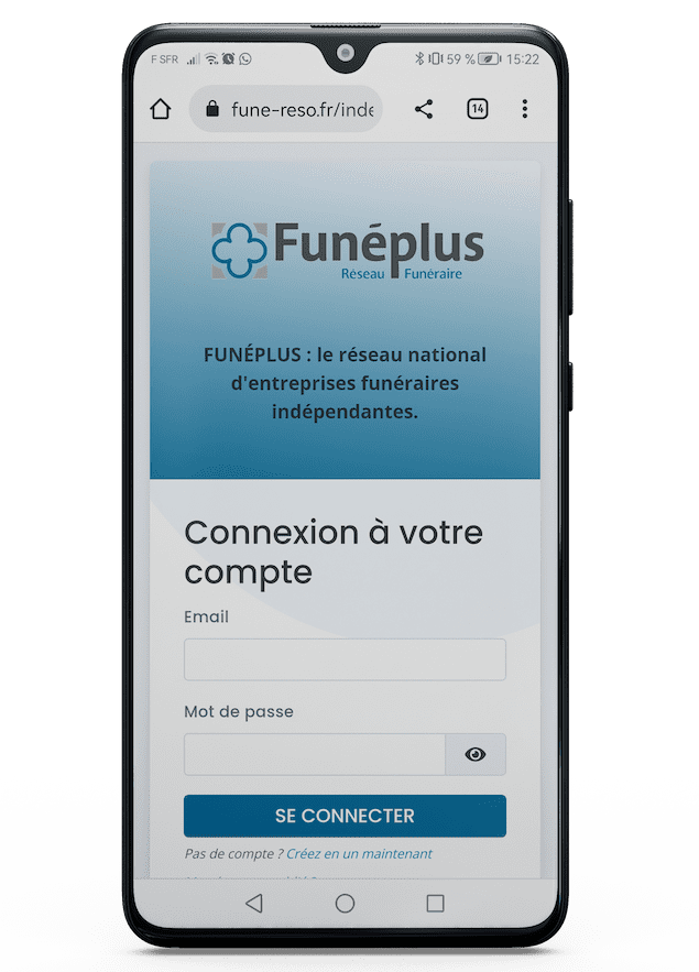 Application mobile pour les affiliés Funéplus
